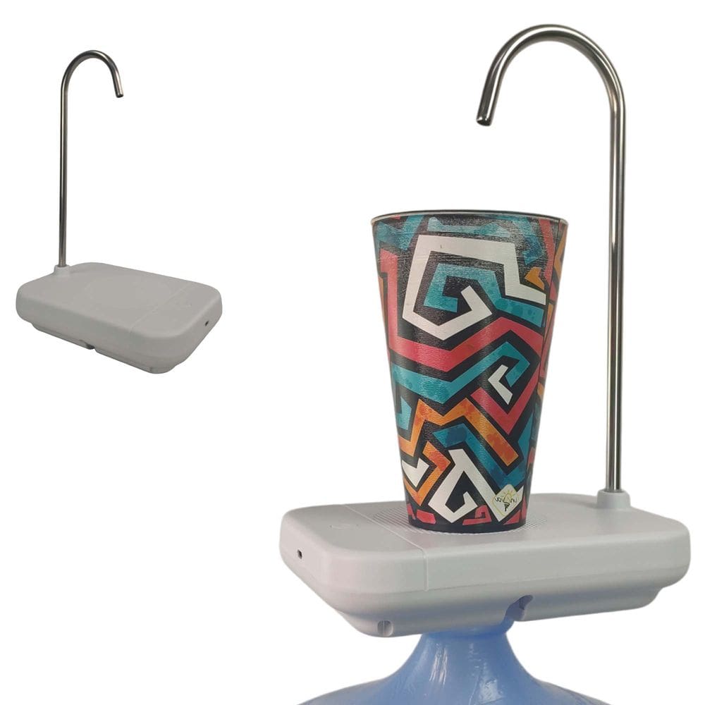Bomba Eletrica USB Agua Bebedouro Galão Bateria Automatico Garrafão com Suporte Recarregavel