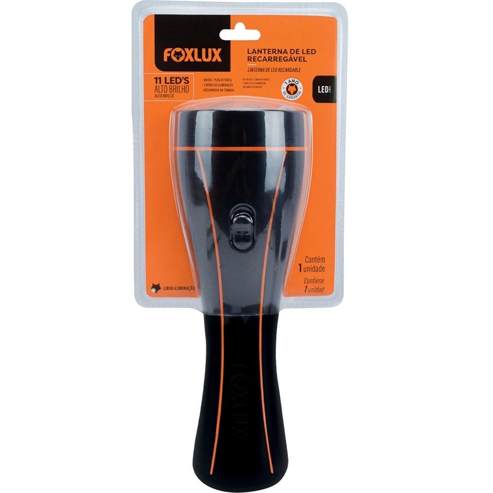 Lanterna 11 LEDs Bivolt Recarregável 2 Níveis Foxlux