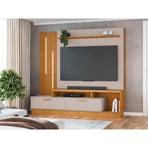 Home Ripado com led tv 65" Despertar - Cinamomo/Off White