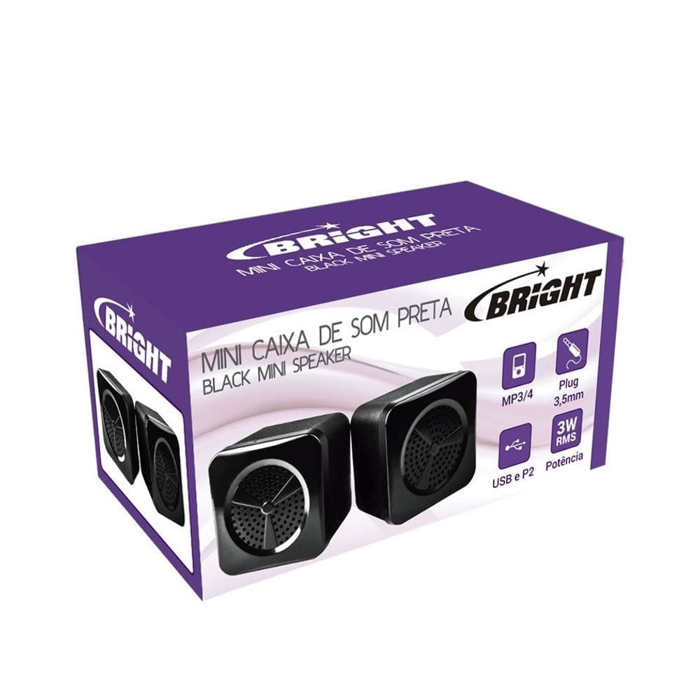Mini caixa de som usb bright