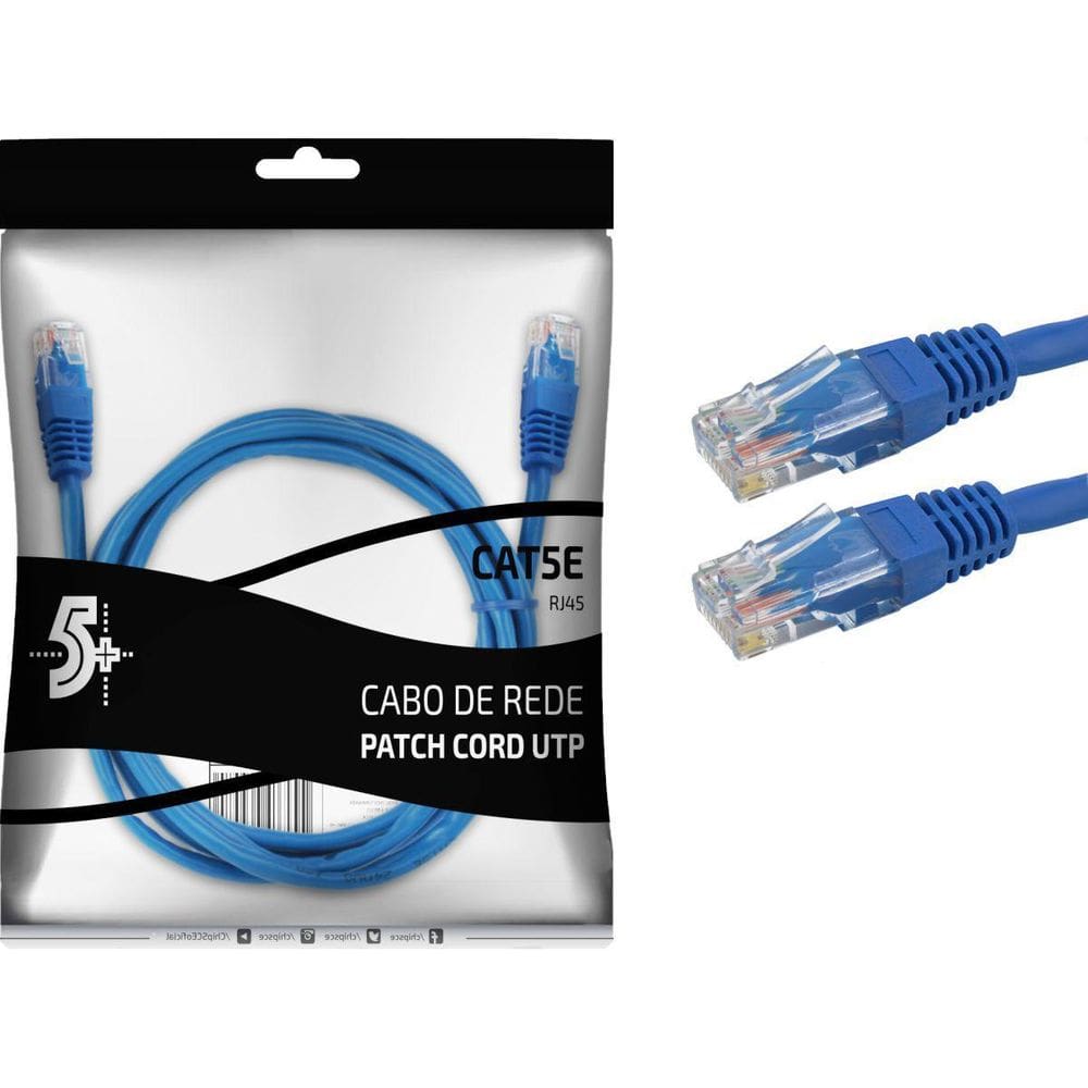 Cabo De Rede Patch Cord Cat5E Utp 3M Azul