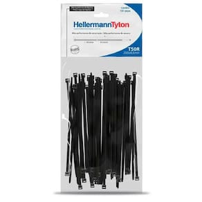 Abraçadeira De Nylon Hellermann T-50R Preta C/100