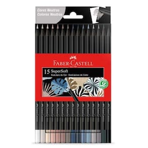 Lápis De Cor Super Soft 15 Cores Neutras Faber Castell Tons