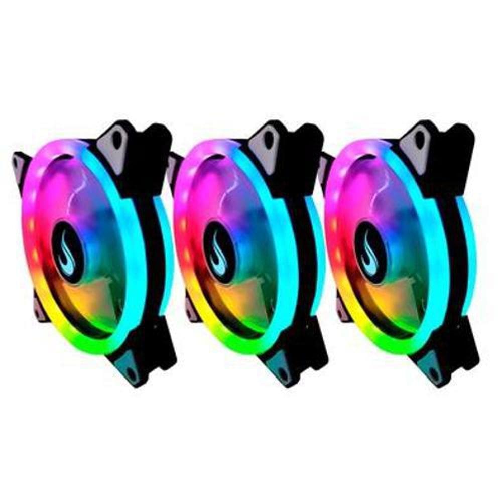 Kit 3X Cooler Fan Rgb 120Mm Com Controle Remoto Rise Mode