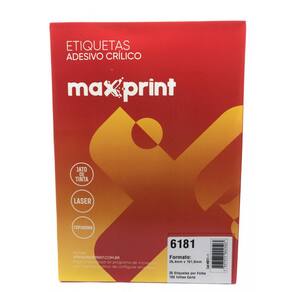 Etiqueta 6181 Ink/Las 25,4X101,6Mm 100Fls Maxprint