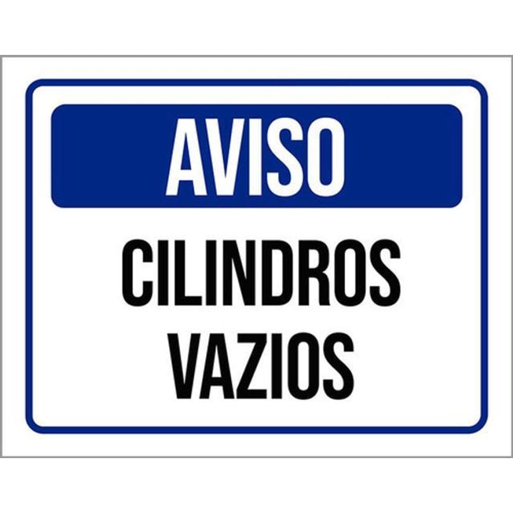 Kit 3 Placas De Sinalização Segurança Aviso Cilindros Azul