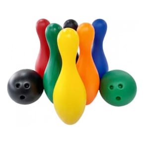 Brinquedo Boliche Grande Infantil Colorido 6 Pinos 2 Bolas