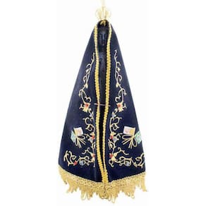 Enfeite Resina Nossa Senhora Aparecida Manta Tecido 35.5Cm