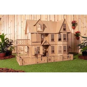 Casa Bonecas Em Mdf Para Decoração Stefannie Natural Darama