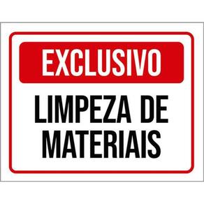 Kit 10 Placas Exclusivo Limpeza De Materiais