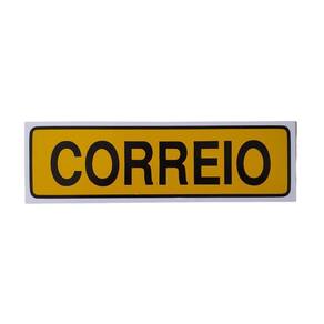 Kit Placa Correio - 3 Unid. - 20x6 cm - Resistente - Amarela