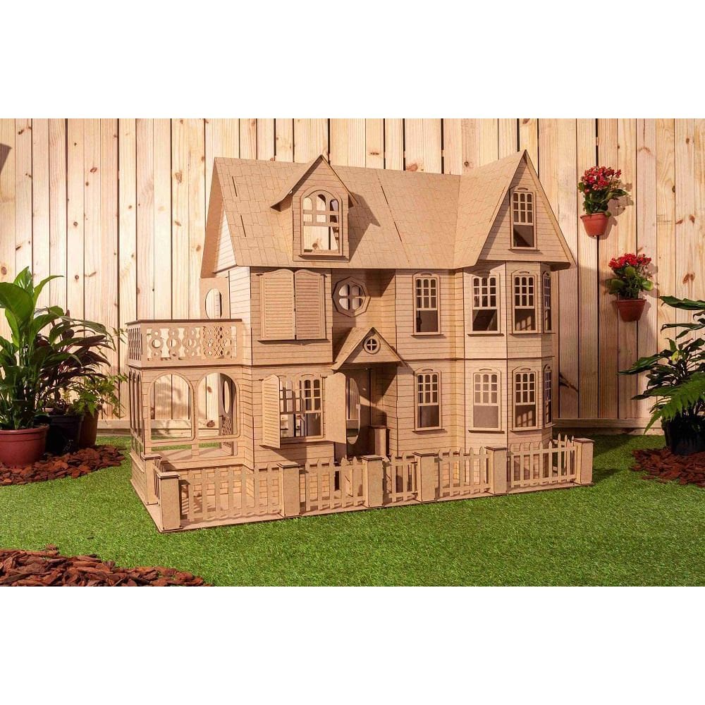 Casa Bonecas Em Mdf Para Decoração Stefannie Natural Darama