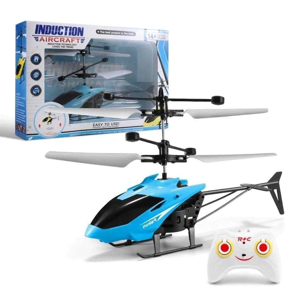 Helicóptero Com Controle E Sensor Azul Futuro Kids