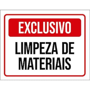 Kit 10 Placas Exclusivo Limpeza De Materiais