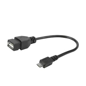 Cabo Micro Usb + Usb A Fêmea 17Cm Preto 018-0112 - 5+