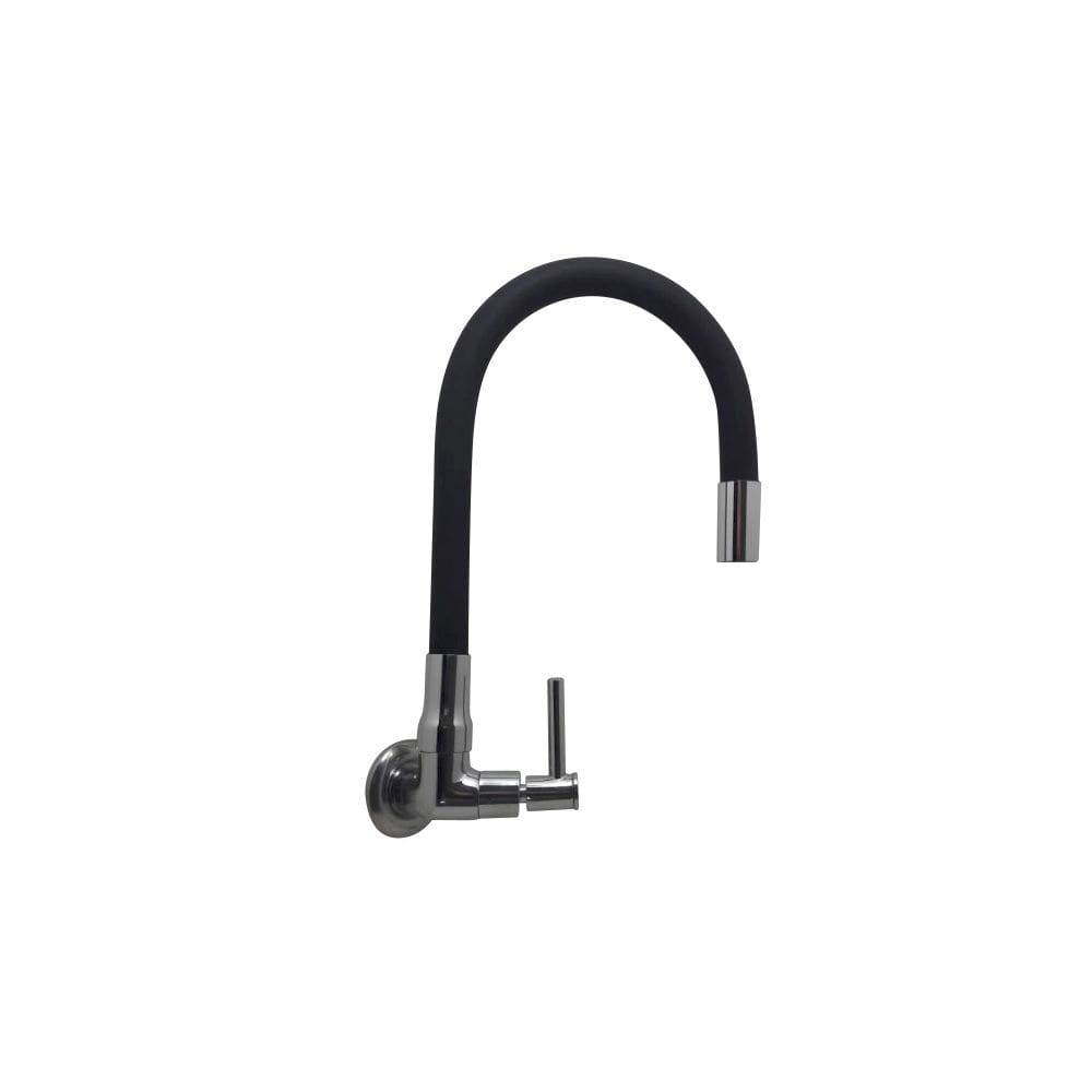 Torneira Flexível Preta Bica Móvel Parede 1/4 Volta C34