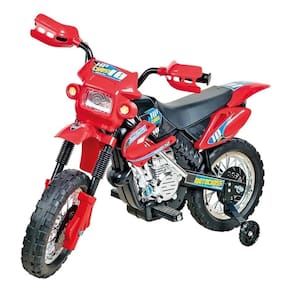 Moto Elétrica Homeplay Motocross Vermelha 6V - Com Rodinhas