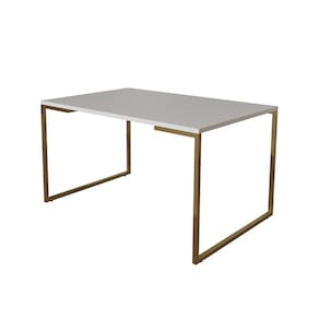Mesa de Jantar Industrial Retangular 120x75cm Base Branco