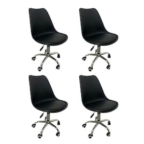 Kit 4 Cadeiras para Escritório Secretária Decorativa Eames Chicago Preto