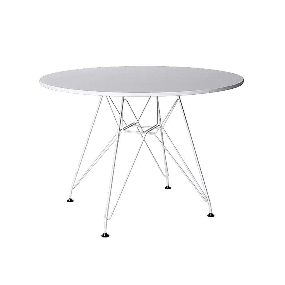 Mesa de Jantar Redonda Eiffel Eames 90cm com Ferro - Up Home Branco