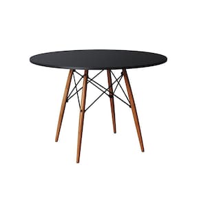 Mesa de Jantar Eames Wood Tampo Madeira Preto 110 Cm Preto