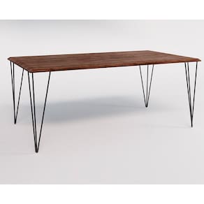 Mesa Eames Clips de Ferro Tampo Retangular 135x75 Marrom