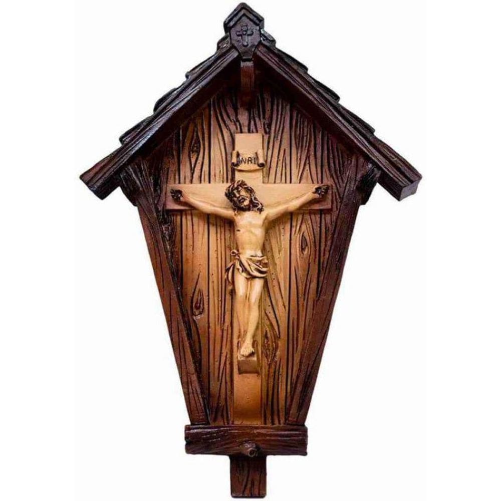 Crucifixo Casa 20Cm - Enfeite Resina