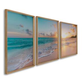 Quadro Decorativo Paisagem Praia, Mar e Pôr do Sol 60x90cm para Sala, Casa de Praia, Banheiro Hanover