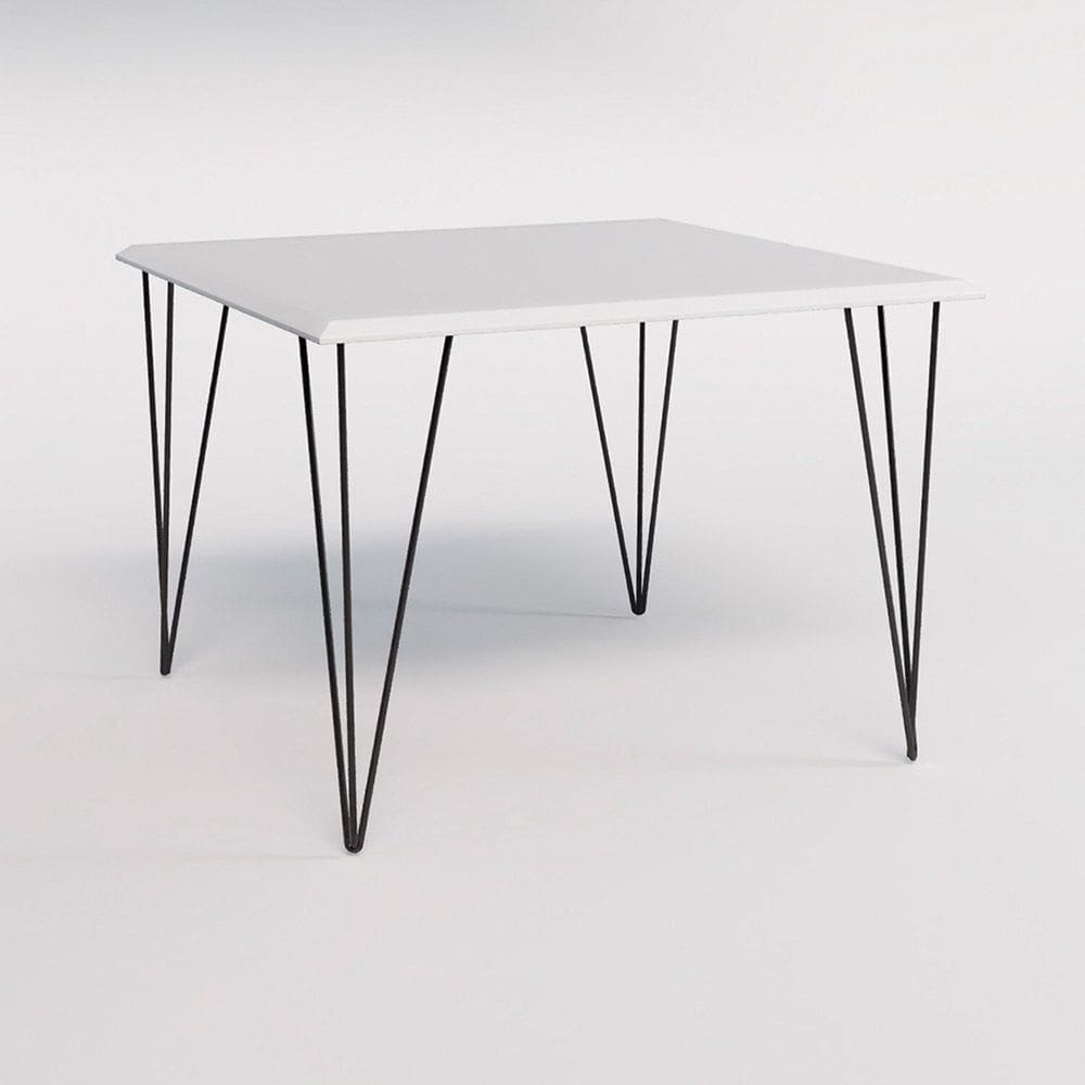 Mesa Eames Clips de Ferro Tampo Quadrado 90x90 Preto