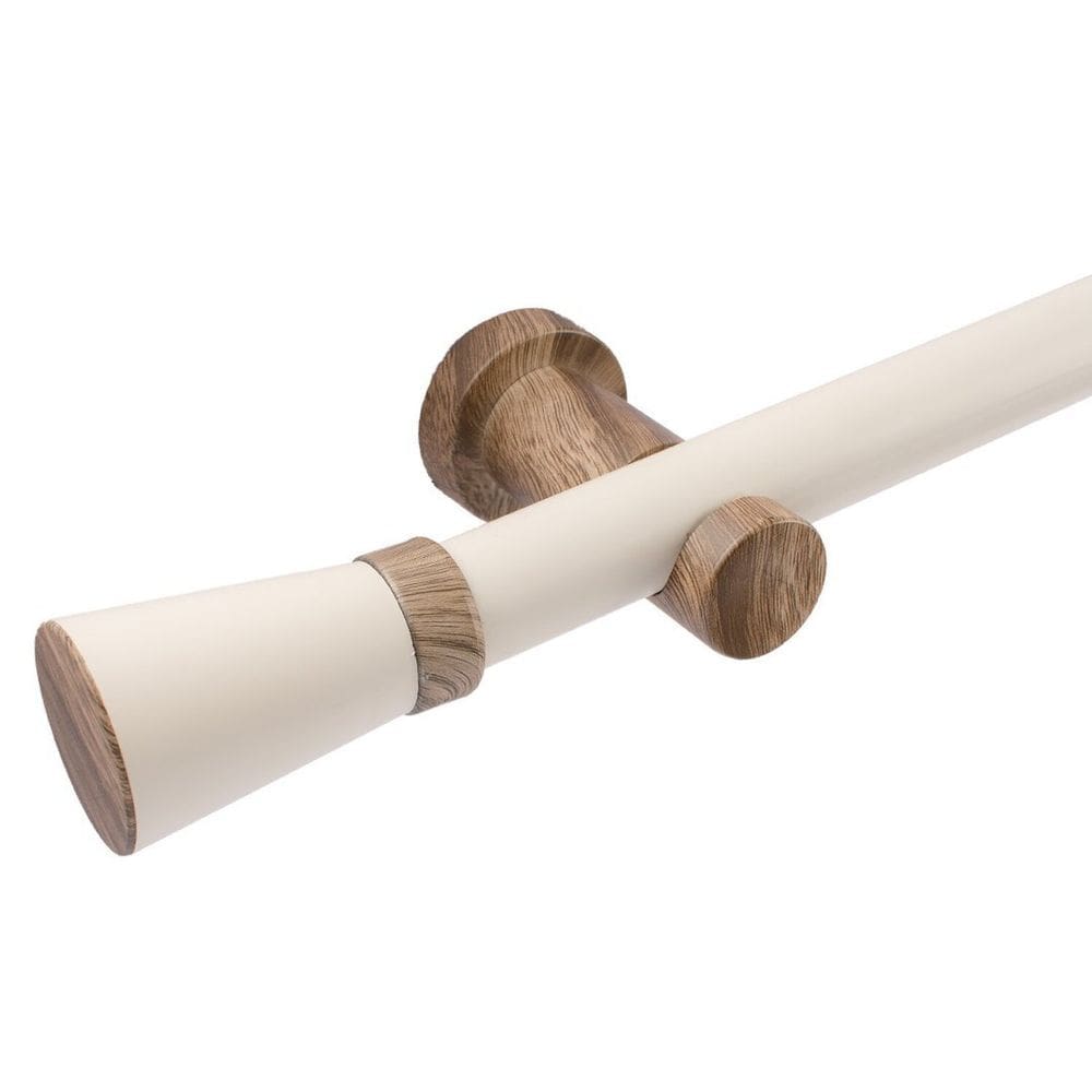 Kit Varão Completo Jade Prime 28mm 2 Metros com Emenda - Quarto e Sala Carvalho