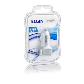 Carregador Veicular Elgin com 2 Saídas USB Homologação: 44131900805