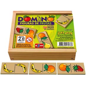 Dominó Frutas 28 Peças Jottplay - Raciocínio e Associação