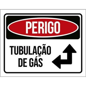 Kit 5 Placas Sinalização - Perigo Tubulação De Gás Setas