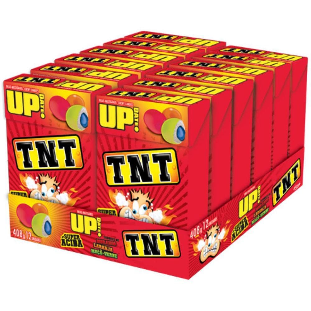 Pacote C/12 Caixas De Bala Mastigável Up Tnt Sabores 408G