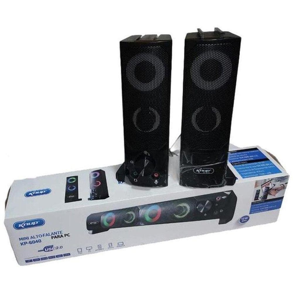 Mini Alto Falante Para Pc E Notebooks Kp 6040 Caixa Som Knup