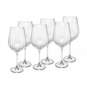 Conjunto 6 Taças de Água de Cristal Ecológico Columba Optic 650ml 35705 - Wolff