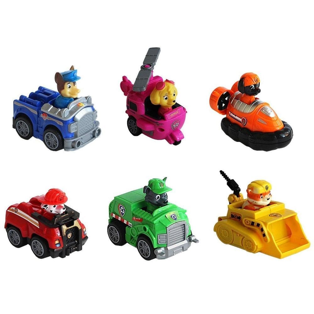 Kit 6 Carrinhos Patrulha Canina Fricção Brinquedos Coleção