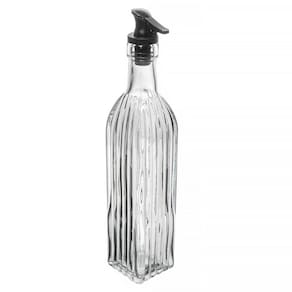 Garrafa para Azeite de Vidro com Tampa de Silicone Preta Essência 500ml 20795 - Wolff