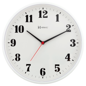 Relógio de Parede 26 cm Branco tic-tac Herweg