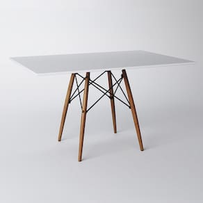 Mesa Eiffel Wood Tampo Retangular de Madeira 120x80cm Branco