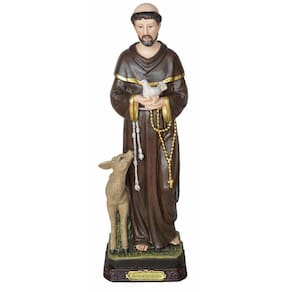 Santo Dos Animais Imagem São Francisco De Assis Resina 31Cm