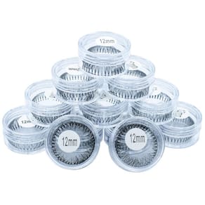 Kit 12 Cílios Tufo No Pote Alongamento Extensão Tufinho 12Mm