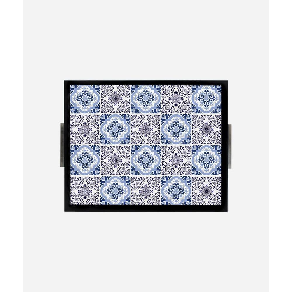 Bandeja Estampada 30X37 - Azulejo Floral