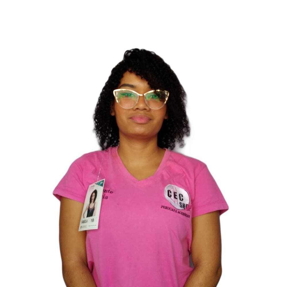 Peruca Fabíola Afro Cacheada De Cabelo Humano Cor Preto 20Cm