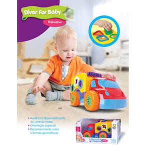 Carrinho Robustus Baby Blocos Didáticos Diver Toys 639