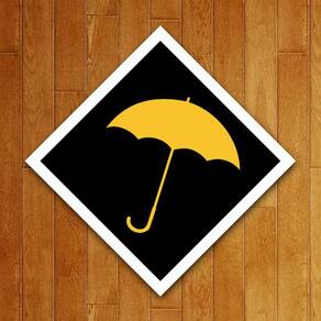 Placa Decorativa - Guarda-Chuva Amarelo