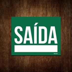 Placa De Sinalização - Saída  36x46