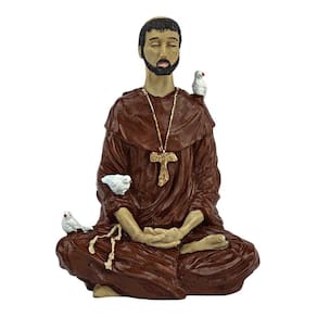 Imagem São Francisco De Assis Meditando Estátua Resina