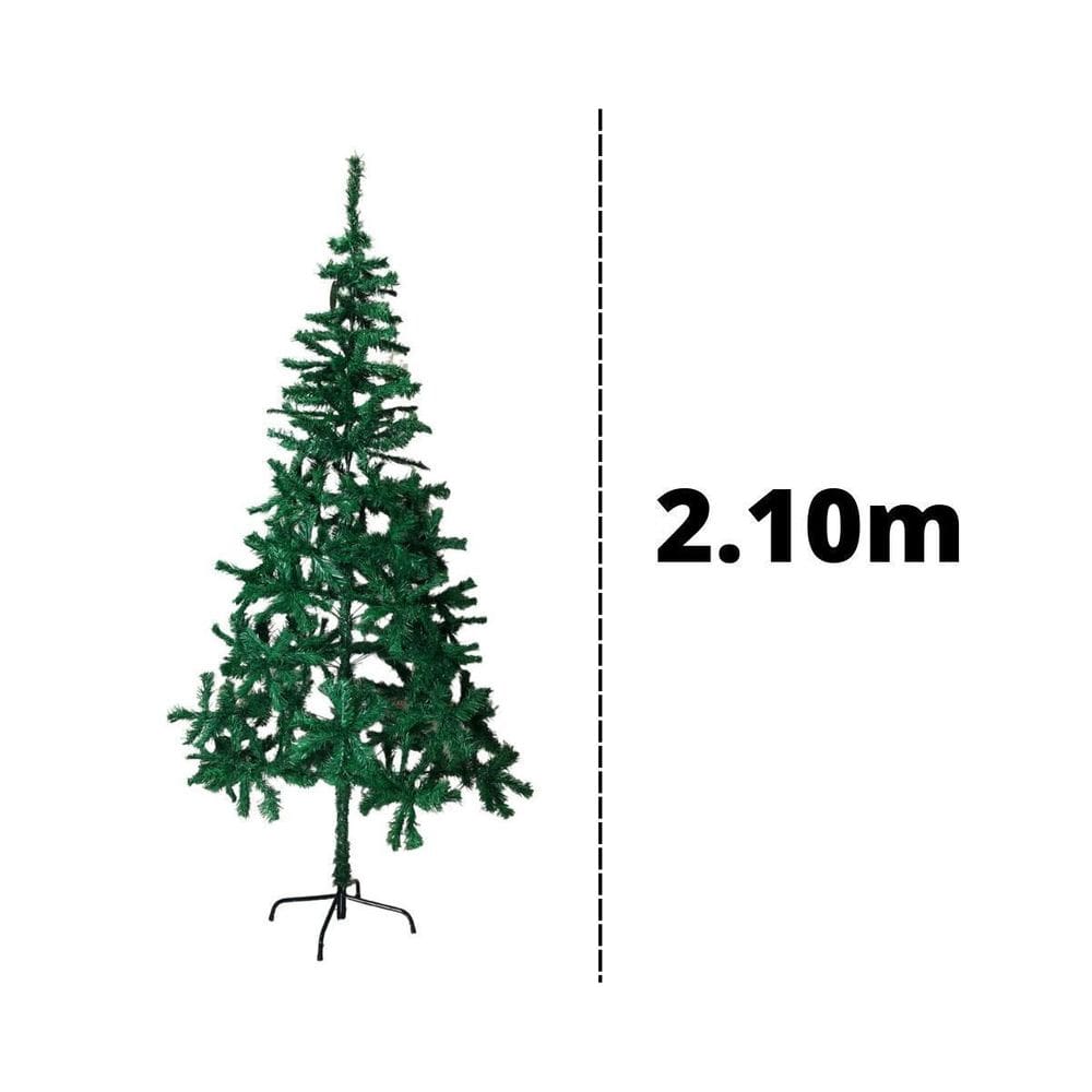 Árvore de Natal Artificial 2,10m PVC 450 Galhos Ferro Verde