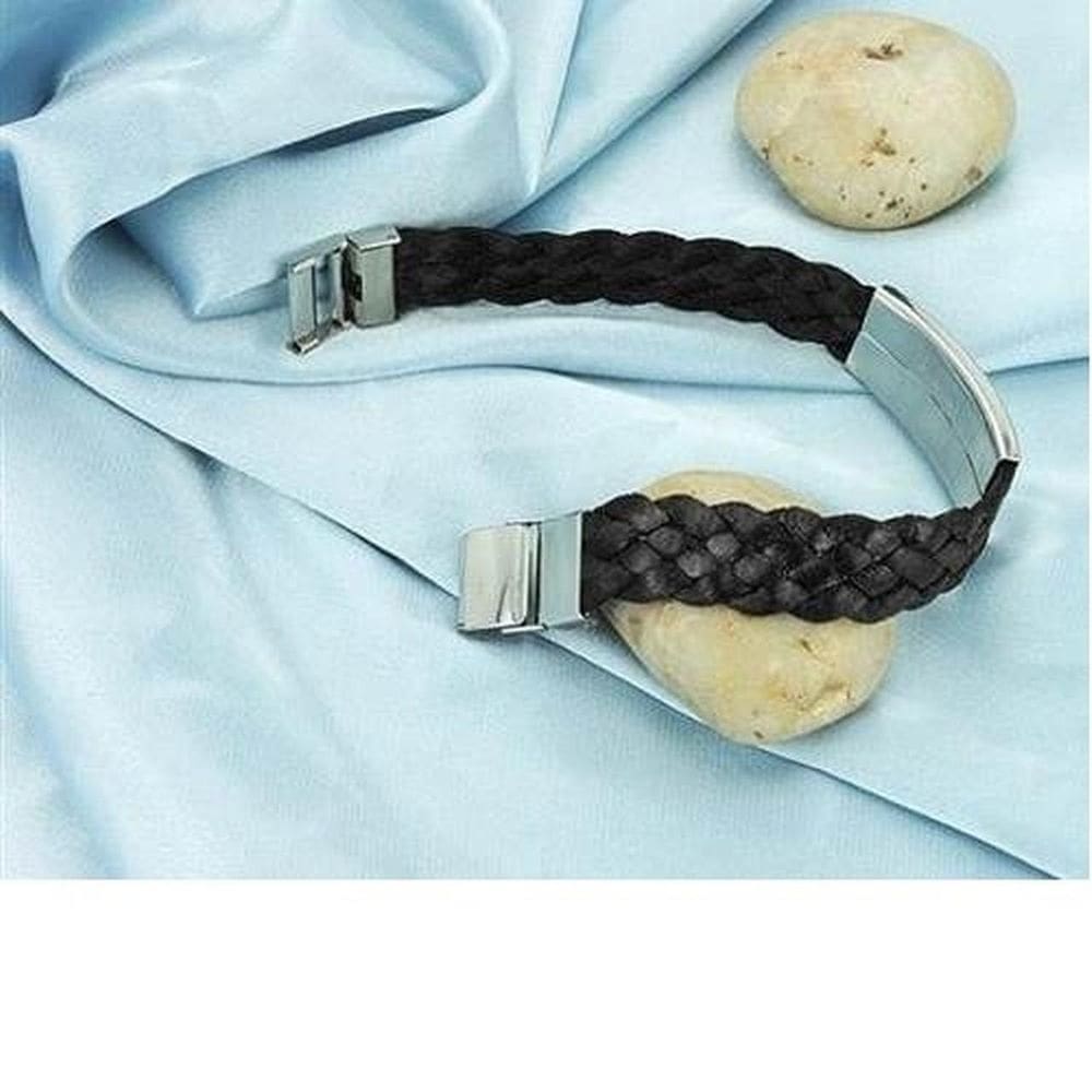 Pulseira Masculina De Seda E Aço Inox